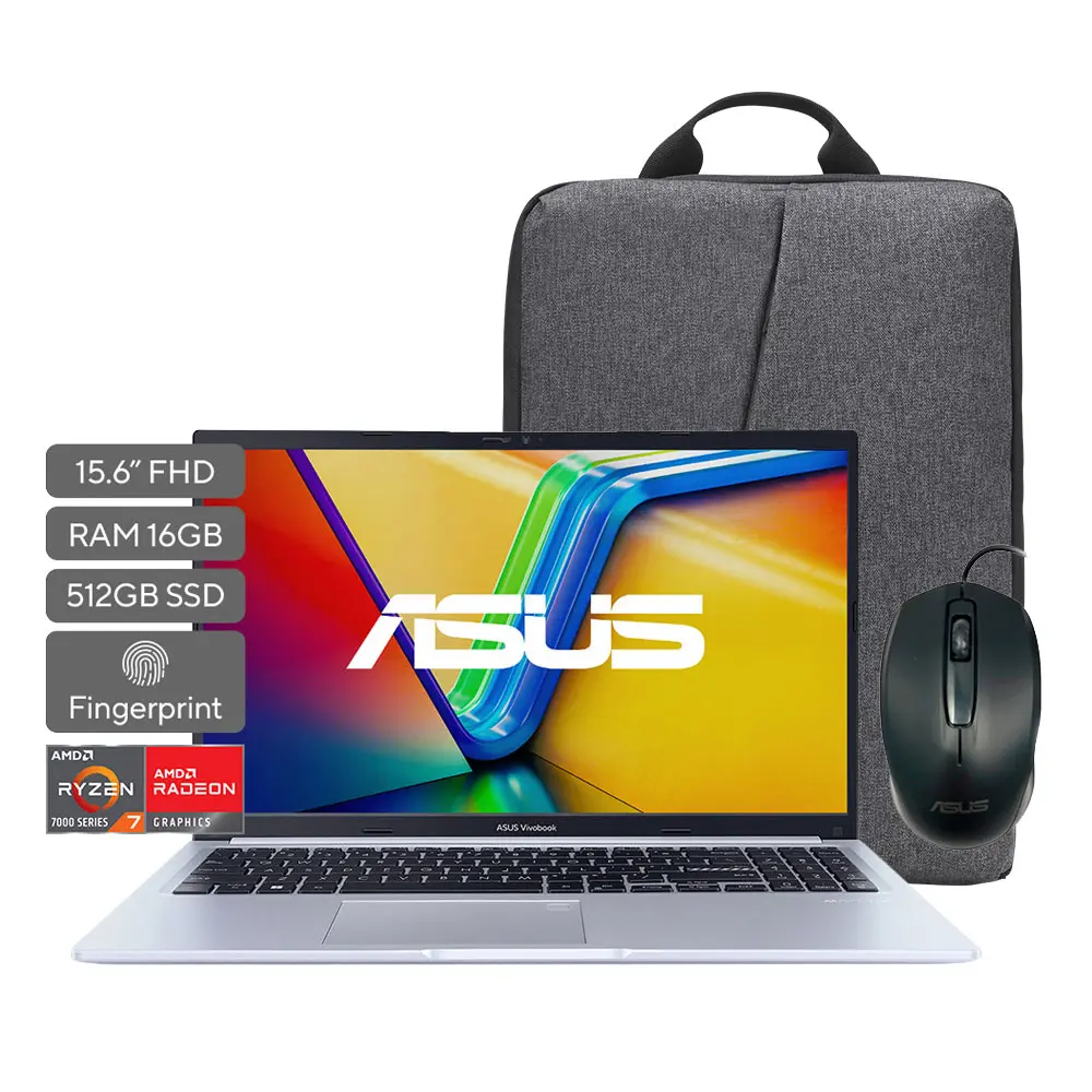 Asus Vivobook 15; AMD Ryzen 7 7730U; 16GB RAM; 512GB SSD; 15.6" FHD; W11