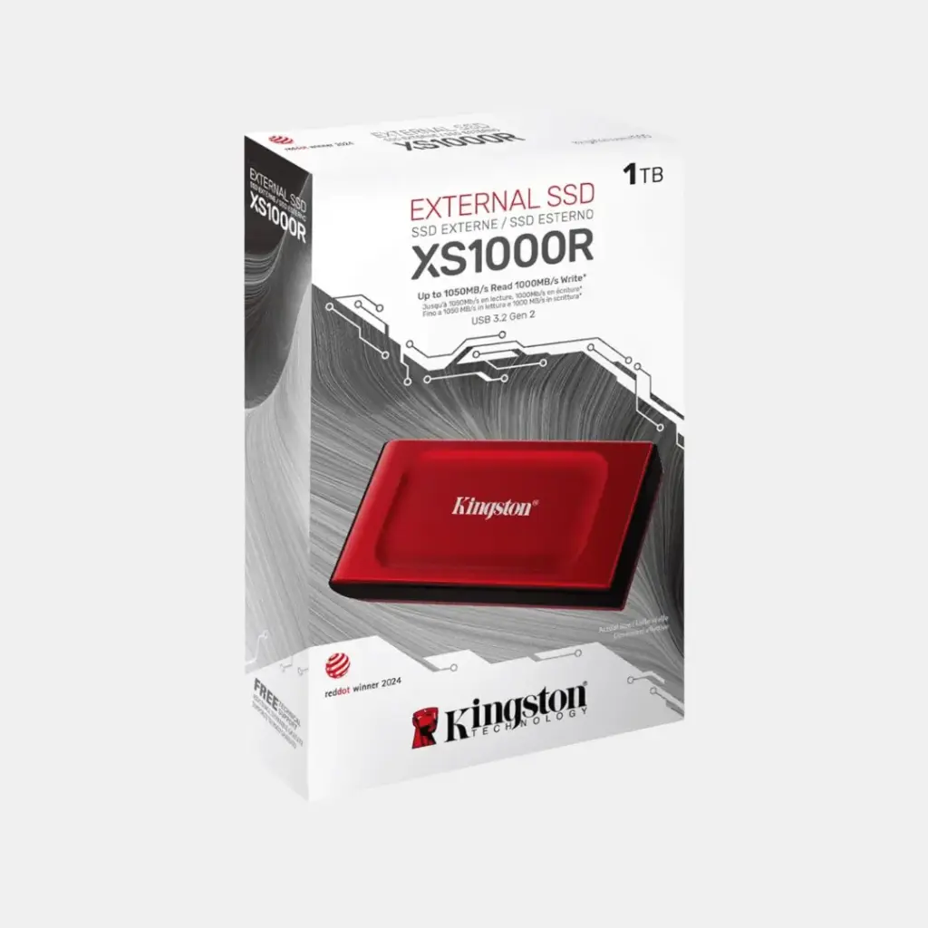 KINGSTON XS1000R; DISCO EXTERNO SSD 1TB (ROJO)