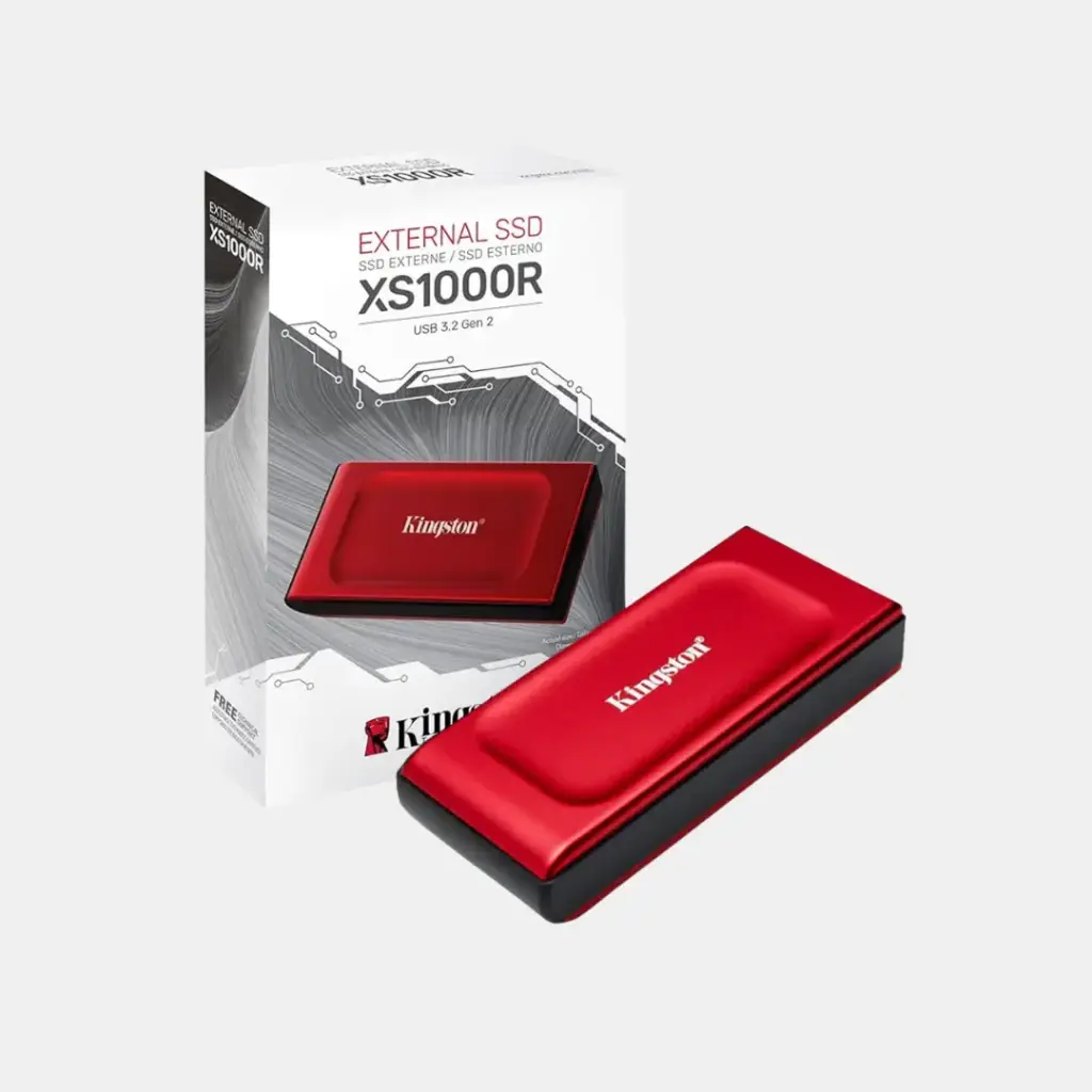 KINGSTON XS1000; DISCO EXTERNO SSD 2TB (ROJO)