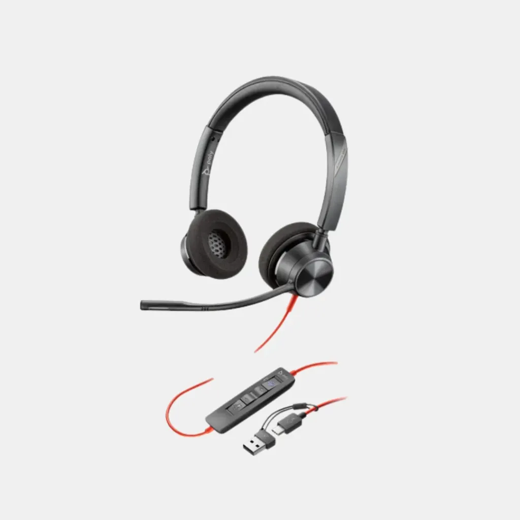 Poly Blackwire C3320; Certificación Microsoft Teams; USB-A; USB-C;  Cancelación de Ruido