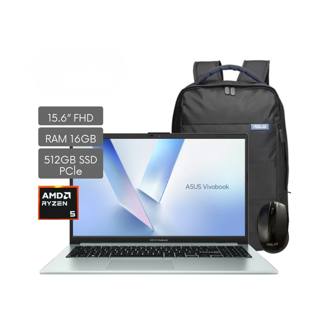 Asus Vivobook Go; AMD Ryzen 5 7520U; 16GB RAM; 512GB SSD; 15.6" FHD; W11; Garantía 2 años