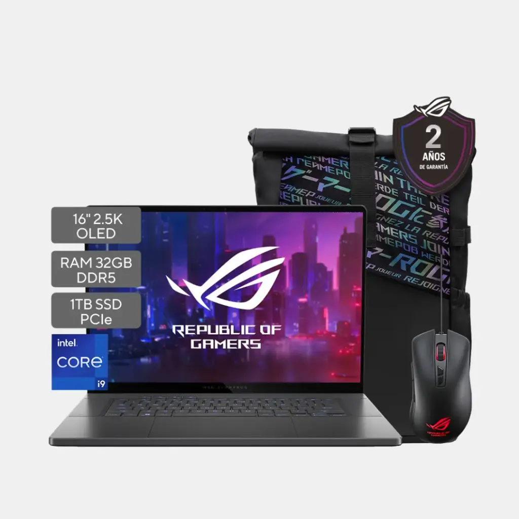 Asus ROG Zephyrus G16; Intel Core Ultra 9 185H; NVIDIA RTX 4070 8GB; 32GB RAM; 1TB SSD; 16" OLED 2.5K 240HZ; W11
