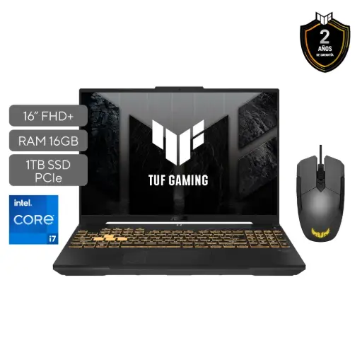 [FX607VU-RL095] Asus TUF F16; Intel Core i7-13620H 13th Gen; NVIDIA RTX 4050 6GB; 16GB RAM; 1TB SSD; 16" WUXGA 144HZ; W11