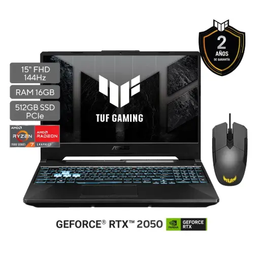[FA506NFR-HN074] Asus TUF A15; AMD Ryzen 7 7435HS; NVIDIA RTX 2050 4GB; 16GB RAM; 512GB SSD; 15.6" FHD 144HZ; W11