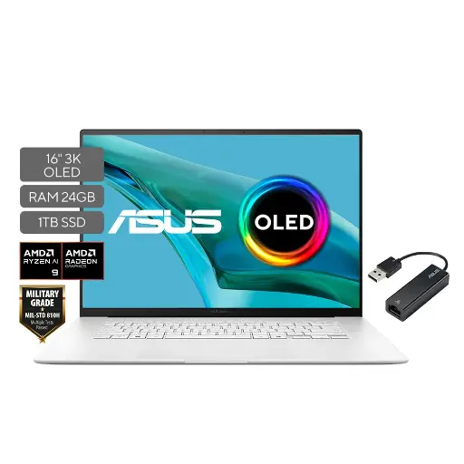 Asus Zenbook S16; AMD Ryzen AI 9 365; 24GB RAM; 1TB SSD; 16" OLED 3K 120HZ; W11