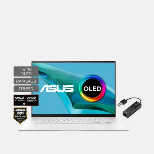 Asus Zenbook S16; AMD Ryzen AI 9 365; 24GB RAM; 1TB SSD; 16" OLED 3K 120HZ; W11