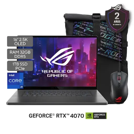 [GU605MI-QR128W] Asus ROG Zephyrus G16; Intel Core Ultra 9 185H; NVIDIA RTX 4070 8GB; 32GB RAM; 1TB SSD; 16" OLED 2.5K 240HZ; W11