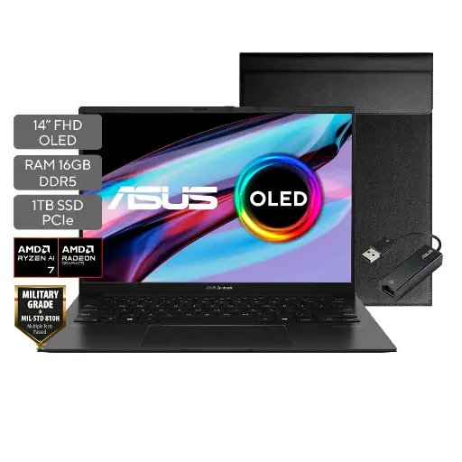 [UM3406HA-QD081] Asus Zenbook 14 OLED; AMD Ryzen 7 8840HS; 16GB RAM; 1TB SSD; 14" OLED FHD; W11